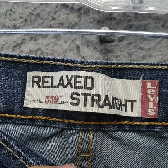 Levis Jeans Mens 40x32 Blue 559 Relaxed Straight Denim Classic - Picture 3 of 13